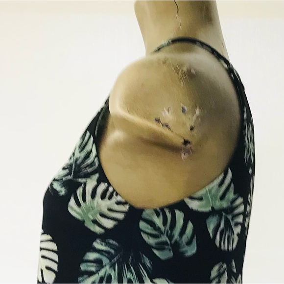 FOREVER 21 Pretty PALM LEAF Print Sun DRESS Small - Picture 12 of 15